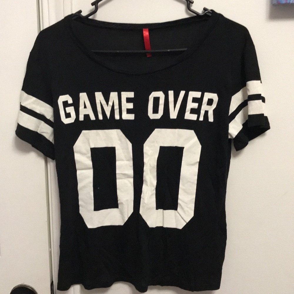 Black T Shirt W/ White Writing